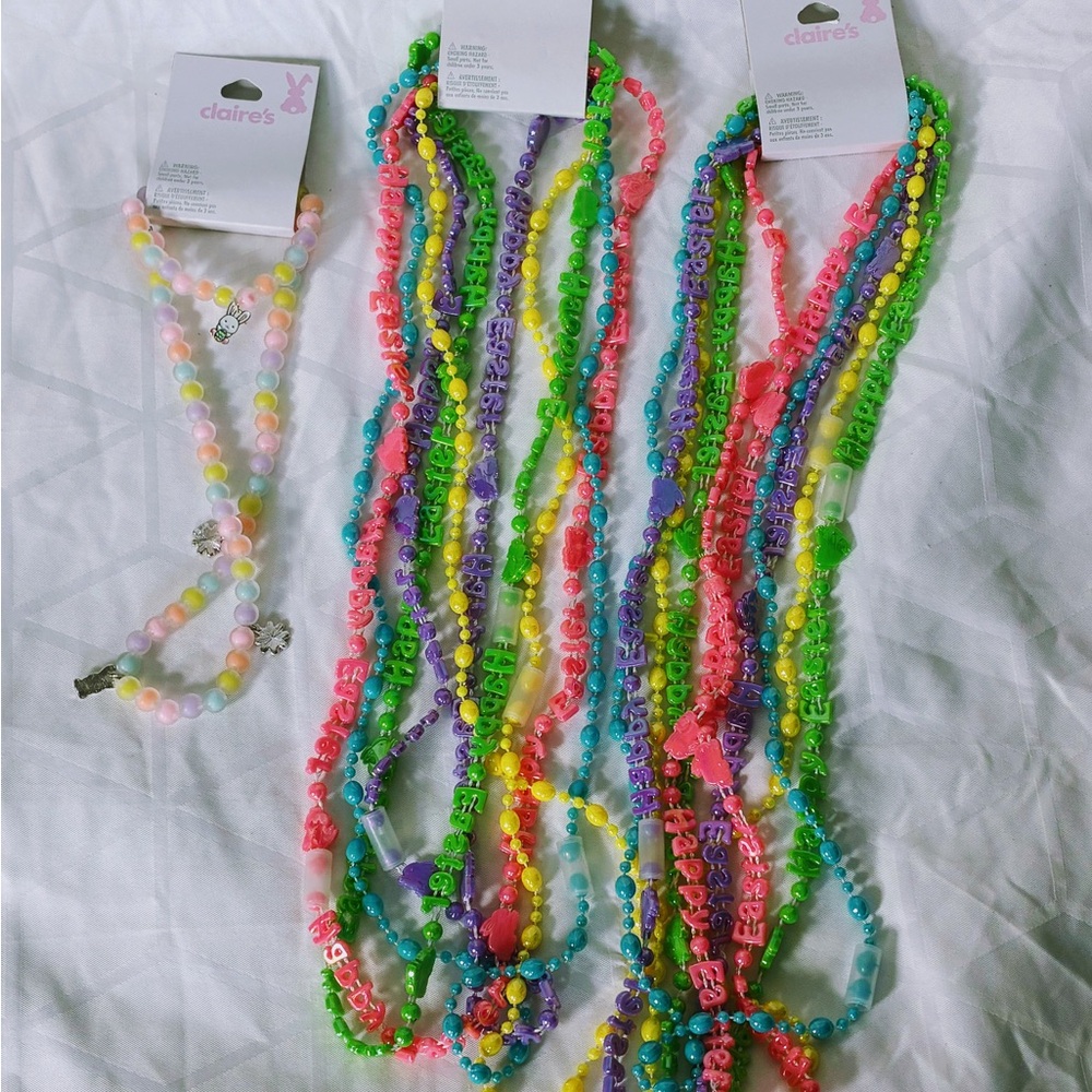3 Claire's Neon and Pastel Beaded Necklace Lot NWT BUY 1 GET 1 FREE below
